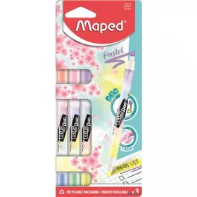   Szövegkiemelő készlet, 1-5 mm, kétvégű, MAPED 'Fluo Peps Duo', 6 különböző pasztell szín