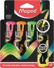 Szövegkiemelő készlet, 1-5 mm, MAPED "Fluo Peps Flex", 4 különböző szín