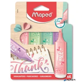   Szövegkiemelő készlet, 1-5 mm, MAPED "Fluo Peps Flex Pastel", pasztell szín, vegyes készletek
