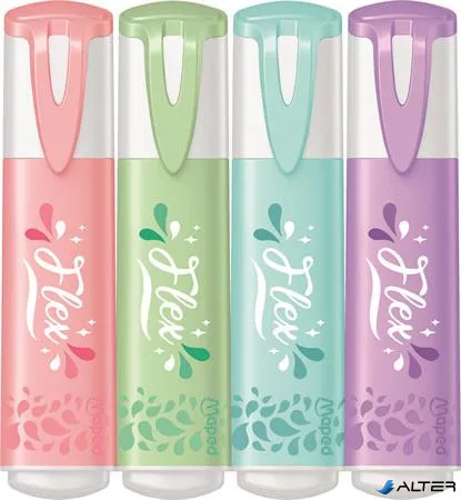 Szövegkiemelő készlet, 1-5 mm, MAPED "Fluo Peps Flex Pastel", pasztell szín, vegyes készletek