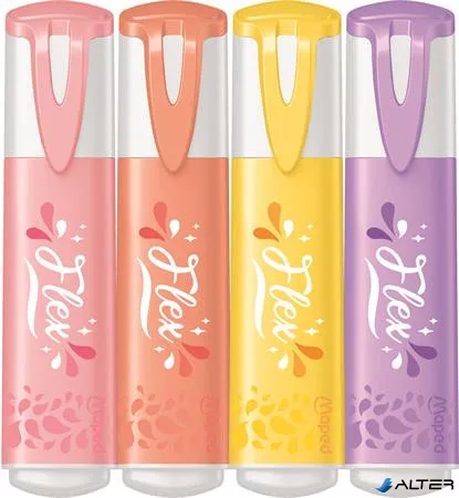 Szövegkiemelő készlet, 1-5 mm, MAPED "Fluo Peps Flex Pastel", pasztell szín, vegyes készletek