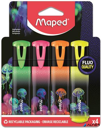 Szövegkiemelő készlet, 1-5 mm, MAPED 'Deepsea Paradise Fluo Peps', 4 különböző szín