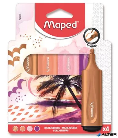 Szövegkiemelő készlet, 1-5 mm, MAPED "Fluo Peps Assorted", vegyes színek