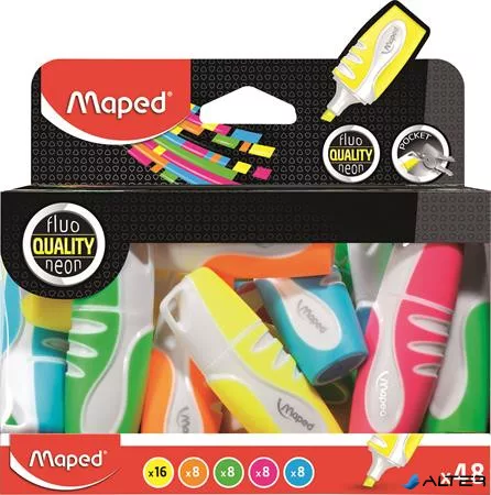 Szövegkiemelő display, 1-5 mm, MAPED "Fluo Peps Pocket Soft", vegyes neon színek