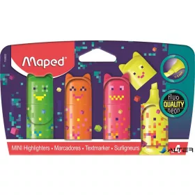   Szövegkiemelő készlet, 1-5 mm, MAPED "Pixel Party Mini", 4 különböző szín
