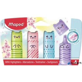   Szövegkiemelő készlet, 1-5 mm, MAPED "Mini Pastel", 4 különböző pasztell szín