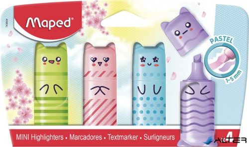 Szövegkiemelő készlet, 1-5 mm, MAPED "Mini Pastel", 4 különböző pasztell szín