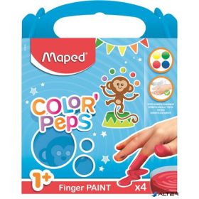 Ujjfesték, alap színek, 4x80 g, MAPED