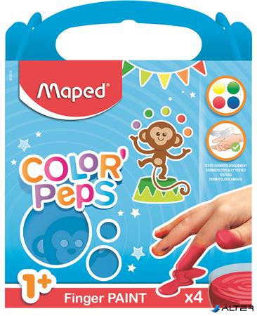 Ujjfesték, alap színek, 4x80 g, MAPED