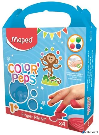 Ujjfesték, alap színek, 4x80 g, MAPED