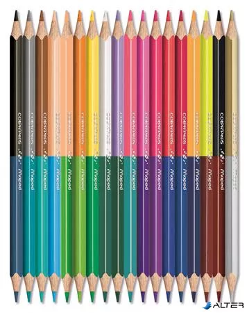 Színes ceruza készlet, háromszögletű, kétvégű, MAPED "Color'Peps Duo", 36 különböző szín