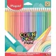 Színes ceruza készlet, háromszögletű, MAPED 'Color'Peps Pastel', 24 különböző pasztell szín