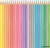 Színes ceruza készlet, háromszögletű, MAPED "Color'Peps Pastel", 24 különböző pasztell szín