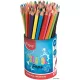 Színes ceruza készlet, háromszögletű, ceruzatartó, MAPED "School Peps"