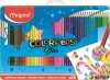 Színes ceruza készlet, háromszögletű, fém doboz, MAPED 'Color'Peps Star', 48 különböző szín