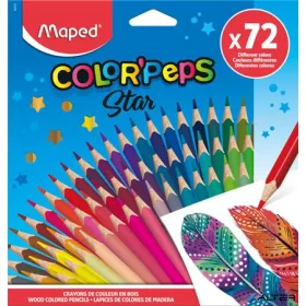   Színes ceruza készlet, háromszögletű, MAPED "Color'Peps Star", 72 különböző szín