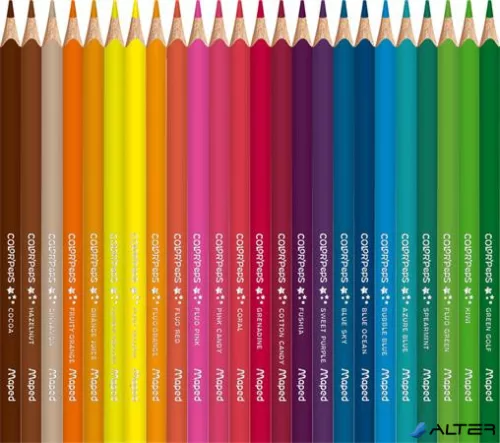 Színes ceruza készlet, háromszögletű, MAPED "Color'Peps Star", 72 különböző szín