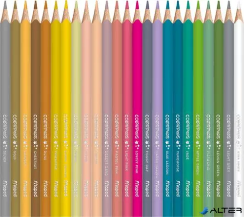 Színes ceruza készlet, háromszögletű, MAPED "Color'Peps Star", 72 különböző szín