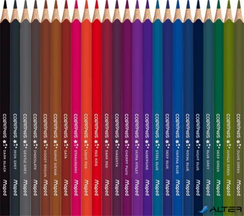 Színes ceruza készlet, háromszögletű, MAPED "Color'Peps Star", 72 különböző szín
