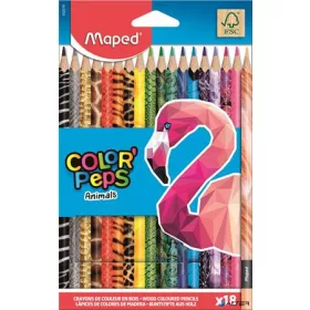   Színes ceruza készlet, háromszögletű, MAPED 'Color'Peps Animal', 18 különböző szín