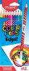 Színes ceruza készlet, háromszögletű, radírozható, MAPED 'Color'Peps Oops', 12 különböző szín