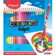 Színes ceruza készlet, háromszögletű, radírozható, MAPED "Color'Peps Oops", 24 különböző szín