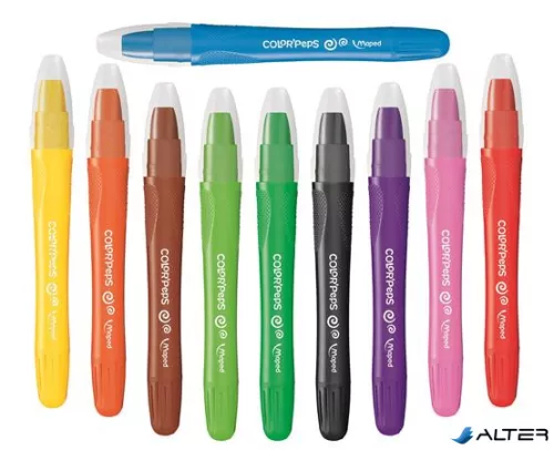 Zsírkréta, kitekerhető, MAPED "Color'Peps GEL", 10 különböző szín