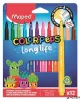 Filctoll készlet, 3,7 mm, kimosható, MAPED „Color'Peps Long Life 2”, 12 különböző szín