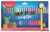 Filctoll készlet, 3,7 mm, kimosható, MAPED „Color'Peps Long Life 2”, 24 különböző szín