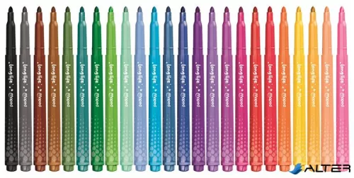 Filctoll készlet, 3,7 mm, kimosható, MAPED „Color'Peps Long Life 2”, 24 különböző szín