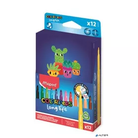   Filctoll készlet, 3,7 mm, kimosható, dobozos, MAPED „Color'Peps Long Life 2”, 12 különböző szín