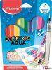 Akvarell filctoll készlet, 3,6 mm, ecsettel, MAPED 'Color'Peps Aqua', 10 különböző szín