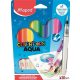Akvarell filctoll készlet, 3,6 mm, ecsettel, MAPED 'Color'Peps Aqua', 10 különböző szín