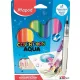 Akvarell filctoll készlet, 3,6 mm, ecsettel, MAPED "Color'Peps Aqua", 10 különböző szín