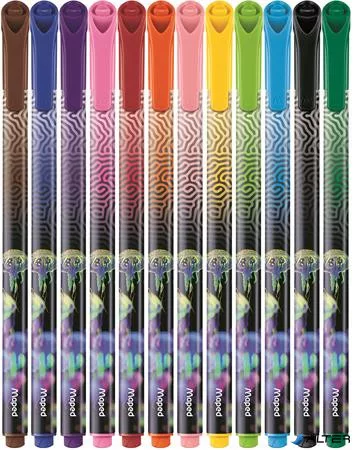 Filctoll készlet, 0,8 mm, kimosható, MAPED "Deepsea Paradise", 12 különböző szín