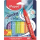 Ablakfilc készlet, vastag, törlőkendővel, 5 mm, MAPED "Marker'Peps", 6 különböző szín