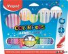Filctoll készlet, mosható, MAPED "Color'Peps Long Life", 18 különböző szín
