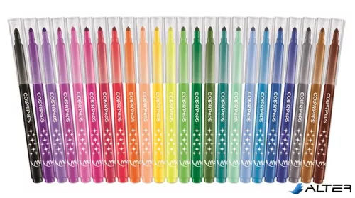 Filctoll készlet, mosható, MAPED "Color'Peps Long Life", 24 különböző szín