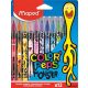 Filctoll készlet, 2,8 mm, kimosható, MAPED 'Color'Peps Monster' 12 különböző szín