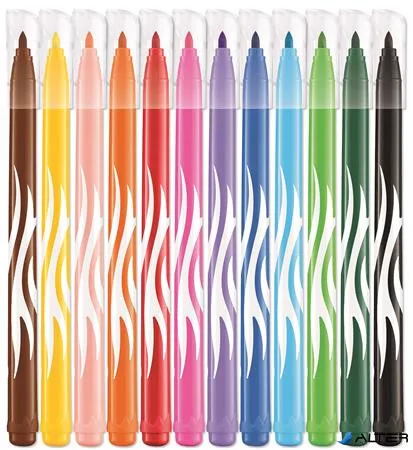 Filctoll készlet, 2,8 mm, kimosható, MAPED "Color'Peps Jungle", 12 különböző szín