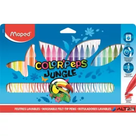   Filctoll készlet, 2,8 mm, kimosható, MAPED "Color'Peps Jungle", 24 különböző szín