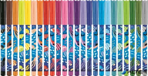 Filctoll készlet, 2 mm, kimosható, MAPED "Color'Peps Ocean Life", 24 különböző szín