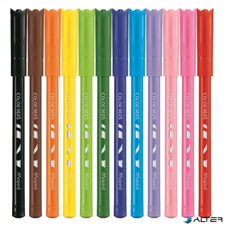 Filctoll készlet, 2 mm, kimosható, MAPED "Color'Peps Ocean", 12 különböző szín