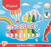 Filctoll készlet, 1-5 mm, kimosható, vastag, MAPED 'Color'Peps Jumbo', 12 különböző szín