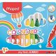 Filctoll készlet, 1-5 mm, kimosható, vastag, MAPED "Color'Peps Jumbo", 12 különböző szín