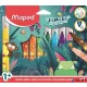 Filctoll készlet, 5 mm, kimosható, vastag, MAPED "Jungle Fever", 12 különböző szín