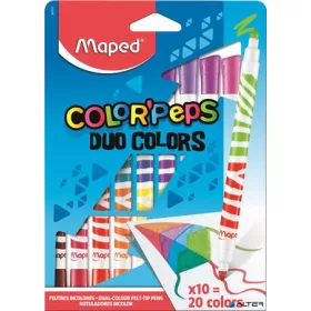   Filctoll készlet, kimosható, MAPED "Color'Peps Duo", 20 különböző szín