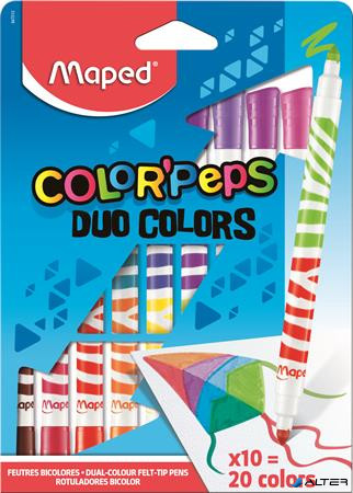 Filctoll készlet, kimosható, MAPED 'Color'Peps Duo', 20 különböző szín