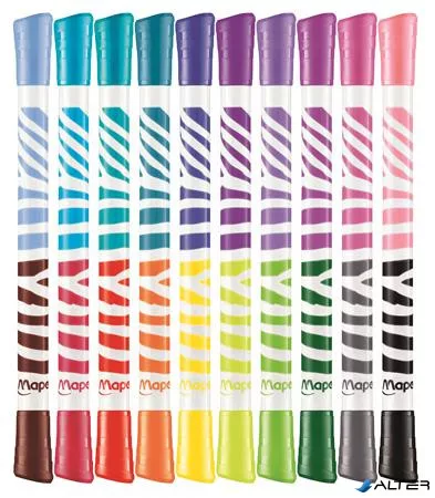 Filctoll készlet, kimosható, MAPED "Color'Peps Duo", 20 különböző szín