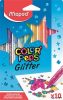 Filctoll készlet, 2,8 mm, csillámos, MAPED 'Color'Peps Glitter', 10 különböző szín